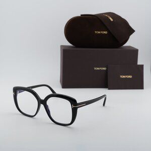 Tom Ford FT6043-B 001 Square Eyeglasses 53mm - Black/Blue Light Block